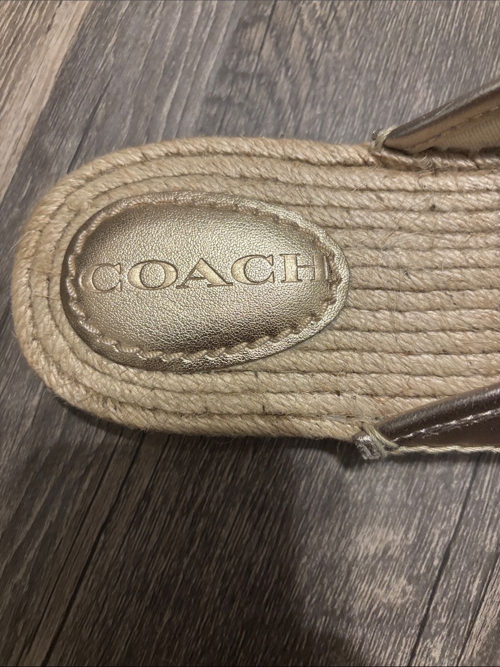 Coach Metallic Leather Tassel Espadrille Mules - Silver - Picture 3 of 6
